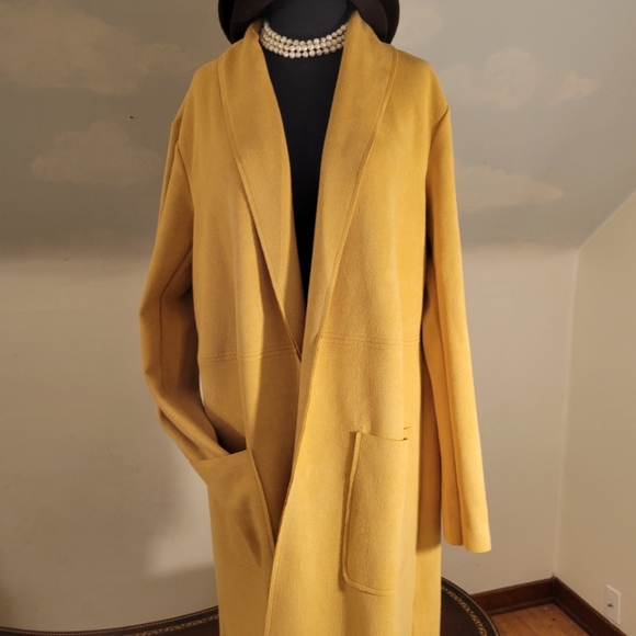 Joan Vass Jackets & Blazers - Joan Vass Faux Suede Full Length Coat Med